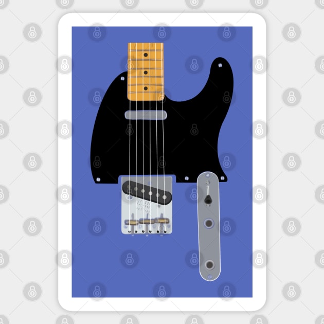 American Vintage Electric Guitar - rockstar swag Sticker by BrederWorks